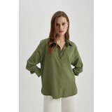 Defacto Oversize Fit Shirt Collar Crinkle Fabric Long Sleeve Shirt cene