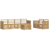  Set vanjskih sofa 7 kom. Bijela Čvrsto drvo akacije | shoptok.hr