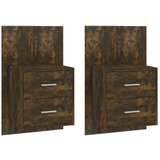 Maison Chic Stenski Dvo delni komplet Nočne omarice - Nočne mize dimljeni hrast, (21689970) | Shoptok.si