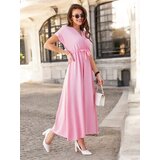 Resti Women's midi dress with a wrap neckline, short sleeves, and a belt | Shoptok.si