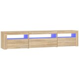 Maison Chic TV omarica - TV stojalo - Televizijska omarica z LED lučkami sonoma hrast 195x35x40 cm, (21701417) | Shoptok.si