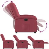  Električni naslonjač na podizanje od tkanine boja vina | shoptok.hr