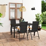  5-dijelni vrtni blagovaonski set crno-smeđi | shoptok.hr