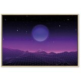  Slika - Futuristic landscape 2 (1 Part) Wide 60x40 U prirodnom drvenom okviru | shoptok.hr
