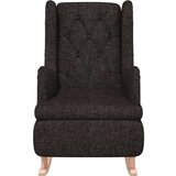  Naslanjač z gugalnimi nogami iz kavčukovca črno blago, (20926628) | Shoptok.si