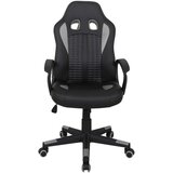 CARRYHOME GAMING STOL umetna masa, tekstil črna, svetlo siva | Shoptok.si