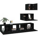  4-dijelni set TV ormarića crni od konstruiranog drva | shoptok.hr