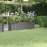 vidaXL visoka greda iz prašno premazanega jekla 152x40x36 cm siva Cene