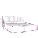  Metalni okvir za krevet s uzglavljem crni 160x200 cm | shoptok.hr