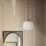 Viseći luster na sajli HARMONY 1xE27/15W/230V prečnik 20 cm bela/hrast | Eponuda.com
