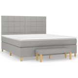 Maison Chic Box spring postelja - Vzmetna postelja z vzmetnico svetlo siva 160x200 cm žamet SL19521, (21894034) | Shoptok.si