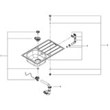 Grohe K200 31562SD1 Pomivalnik, 860 x 500 mm, armatura, reverzibilna, Satin nerjaveče jeklo | Shoptok.si