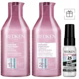 Redken Volume Injection Set šampon 300 ml + balzam za lase 300 ml + za sijoče lase 30 ml za ženske