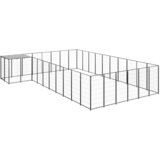 vidaXL pasji boks črn 19,36 m² jeklo | Shoptok.si