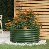 Maison Chic Visoka greda - Greda - Cvetlični Lonec iz prašno premazanega jekla 80x80x36 cm zelena, (21790469) | Shoptok.si