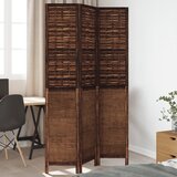  The Living Store Paravan 3-delni rjav trden les pavlovnije - Pregrada Za Prostor, (21494177) | Shoptok.si