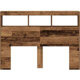 Ormarić za uzglavlje s LED svjetlima staro drvo 140x17x102 cm | shoptok.hr
