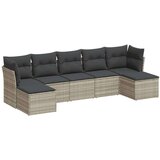 vidaXL 7-dijelni set vrtnih sofa svjetlosivi od poliratana | shoptok.hr