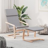  Stolica za opuštanje s tabureom od tkanine svjetlosiva | shoptok.hr