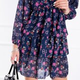 Resti Navy blue women's floral dress - Clothing | Shoptok.si