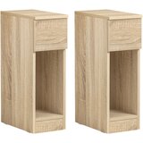 SoBuy komplet 2 ozkih nočnih omaric v barvi lesa v stilu minimalizma, (21123505) | Shoptok.si