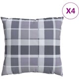  Jastučić za van Kockasto 4 pcs Sivi karirani 60 x 60 cm Tkanina | Eponuda.com