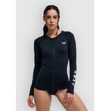 Roxy Essentials Zipped Long Sleeve T-Shirt anthracite Cene