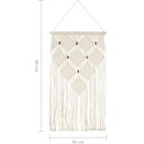 Zidna vješalica s makrameom 40x80 cm pamuk | shoptok.hr