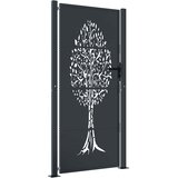  Vrtna vrata antracit 100x175 cm čelična dizajn stabla | shoptok.hr
