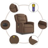  Električni masažni naslonjač od tkanine smeđi | shoptok.hr