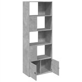  Regal za knjige boja betona 70 x 36 x 189 cm konstruirano drvo Slike