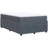 Box spring krevet s madracem tamnosivi 120 x 200 cm baršunasti | shoptok.hr