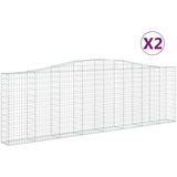  Lučne gabionske košare 2 kom 400x30x120/140cm pocinčano željezo | shoptok.hr