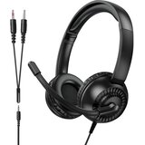 Oem Hoko, Žične avdio slušalke Jack 3.5mm z mikrofonom za odpravljanje hrupa, vrtljivim, Črna, (5000228710) | Shoptok.si