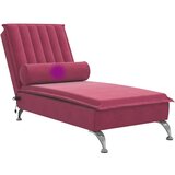  masažni počivalnik z vzglavnikom vinsko rdeč žamet | Shoptok.si