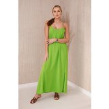 Kesi Women's maxi dress with straps - light green | Shoptok.si