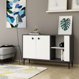 Woody Fashion Sahra - Black Marble, White BlackWhite Console Cene