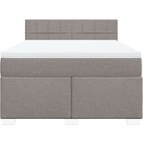 vidaXL Box spring postelja z vzmetnico taupe 140x200 cm blago | Shoptok.si