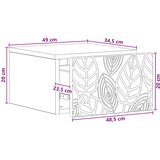  Noćni ormarić za montažu na zid Betonska siva 49 x 34,5 x 20 cm | shoptok.hr