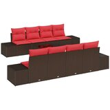 vidaXL Vrtna sedežna garnitura 9 pcs Bež Rdeča 55 x 55 x 37 cm, (5000039474) | Shoptok.si