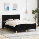  Okvir kreveta s madracem s uzglavljem Crna 160 x 200 cm tkanina - Crna 160 x 200 cm | shoptok.hr