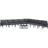 vidaXL Sjedeća garnitura za vrt 10 pcs Antracit Čelik | shoptok.hr