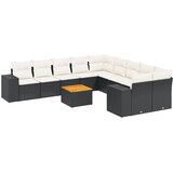  11-dijelni set vrtnih sofa od poliratana s jastucima crni Crna 83 x 62 x 69 cm | Shoptok.si