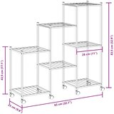  Stalak za cvijeće s kotačima 83 x 25 x 83,5 cm crni željezni | shoptok.hr