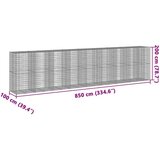 vidaXL Gabionska košara s poklopcem 850x100x200 cm pocinčano željezo | shoptok.hr