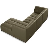 Makamii Kaki zelena kotna sedežna garnitura iz umetnega usnja (desni kot/z ležalnikom) Aloha – | Shoptok.si