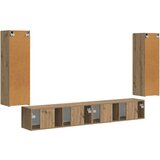  Set omare za televizijo na steni 4 pcs Umetni hrast, (5000132209) | Shoptok.si