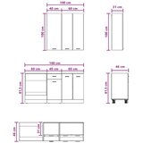  Kuhinjska jedinica LYON 5 kom. Siva Sonoma Konstruirano drvo - Siva Sonoma 100 cm | shoptok.hr