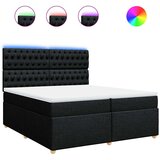  Krevet s oprugama i madracem crni 200x200 cm od tkanine | shoptok.hr