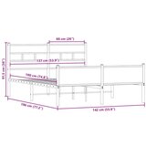  Posteljni okvir brez vzmetnice hrast 137x190 cm inženirski les, (21607789) | Shoptok.si